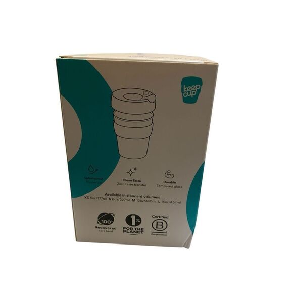 Keepcup Reusable Glass Coffee Cup Deep Green 12Oz - Picture 3 of 5